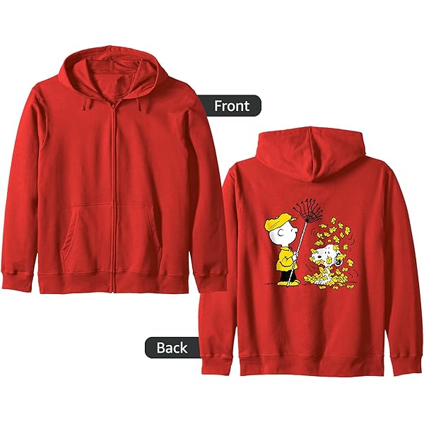 Amazon.com: Peanuts - Charlie Brown Snoopy Fall Leaves Zip Hoodie
